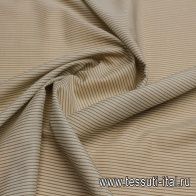 Батист (н) бежево-коричневая полоска - итальянские ткани Тессутидея арт. 01-7401