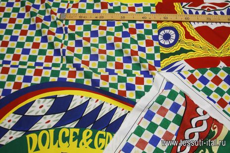 Сорочечная (н) яркий геометрический орнамент - итальянские ткани Тессутидея арт. 01-7325