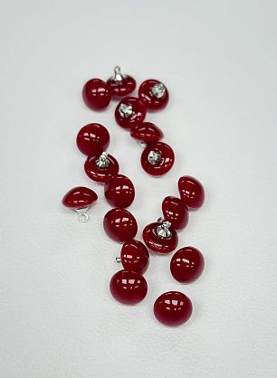 Пуговица пластик на ножке d-10мм красная - в интернет-магазине тканей Тессутидея арт. F-7172