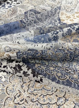 Маркизет (н) бело-сине-бежевый рисунок пэчворк - в интернет-магазине тканей Тессутидея арт. 10-4741