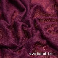 Трикотаж шерсть вязанный (о) баклажановый - итальянские ткани Тессутидея арт. 15-0985