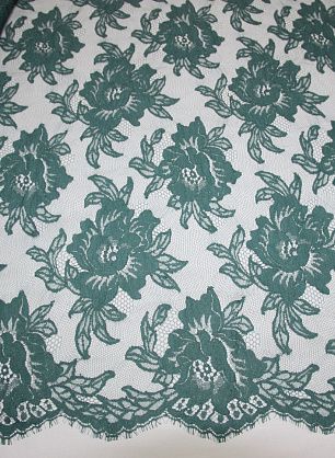 Кружево с напылением (о) морская волна ш-90см Jean Bracq - в интернет-магазине тканей Тессутидея арт. 03-2967