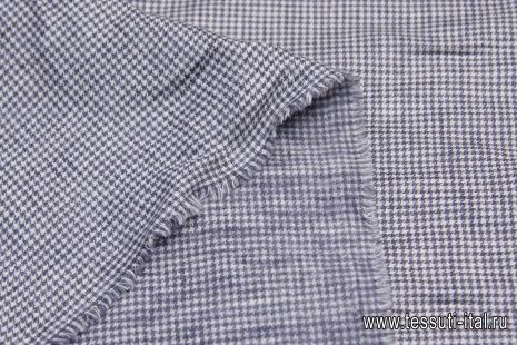 Лен (н) бело-фиолетовая гусиная лапка - итальянские ткани Тессутидея арт. 16-0647