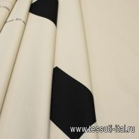 Хлопок для тренча купон (1,05м) (н) черные прямоугольники на бежевом в стиле Burberry - итальянские ткани Тессутидея арт. 01-5330