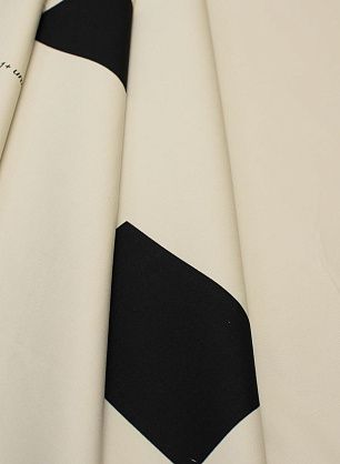 Хлопок для тренча купон (1,05м) (н) черные прямоугольники на бежевом в стиле Burberry - в интернет-магазине тканей Тессутидея арт. 01-5330