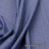 Сорочечная (н) мелкий цветочный орнамент на синем - итальянские ткани Тессутидея арт. 01-5074