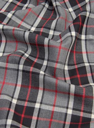 Костюмная шотландка (н) серо-красная клетка - в интернет-магазине тканей Тессутидея арт. 05-4043