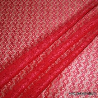 Кружевное полотно (о) красное - итальянские ткани Тессутидея арт. 03-2262