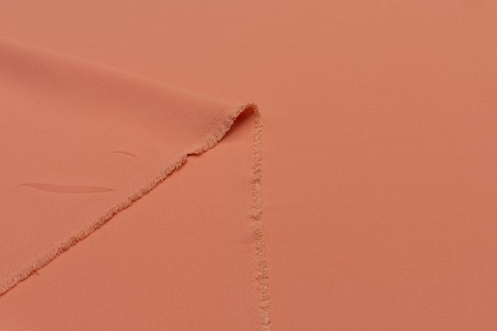 Плательная кади стрейч (о) светло-оранжевая - итальянские ткани Тессутидея арт. 02-8838
