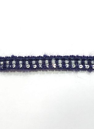 Тесьма шанель с пайетками сине-серая ш-1см - в интернет-магазине тканей Тессутидея арт. F-5185