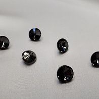 Пуговица металл никель на ножке со серым стразом Swarovski d-10мм  - итальянские ткани Тессутидея арт. F-3900