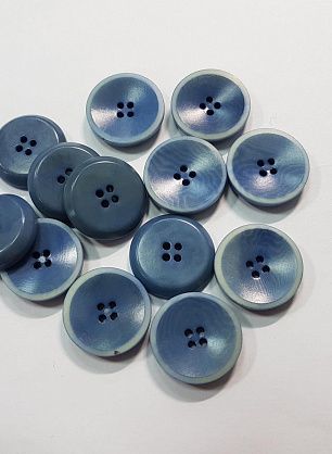 Пуговица пластик 4 прокола d-20мм голубая - итальянские ткани Тессутидея F-5474