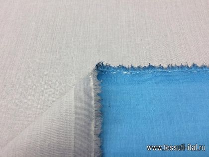Хлопок стрейч дабл для тренча (о) серо-голубой - итальянские ткани Тессутидея арт. 01-4396