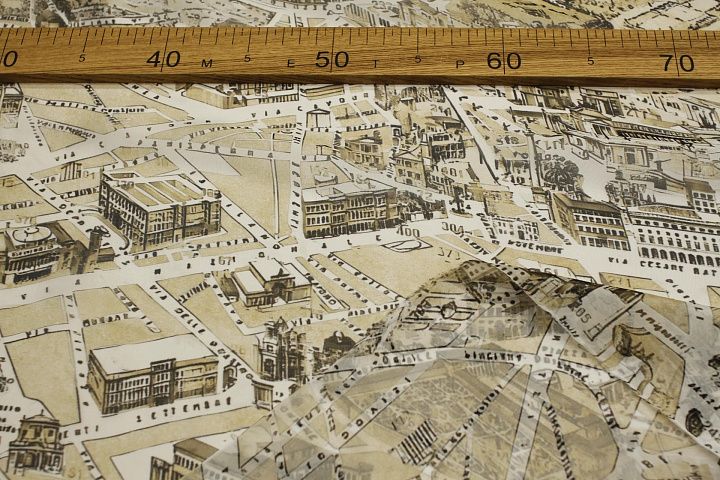 Маркизет (н) черно-белый городской пейзаж - итальянские ткани Тессутидея арт. 10-4649