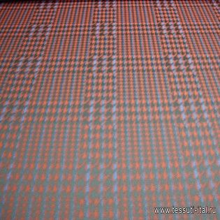 Плательная стрейч (н) красно-черно-синий орнамент - итальянские ткани Тессутидея арт. 03-2930
