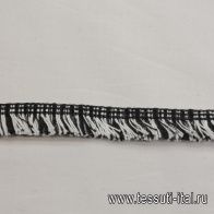 Тесьма бахрома (н) черно-белая ш-1,5см - итальянские ткани Тессутидея арт. F-6191