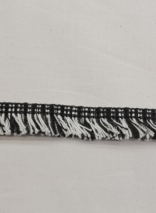 Тесьма бахрома (н) черно-белая ш-1,5см - в интернет-магазине тканей Тессутидея арт. F-6191