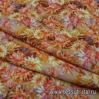 Плательная (н) желто-оранжевый цветочный орнамент - итальянские ткани Тессутидея арт. 01-4199