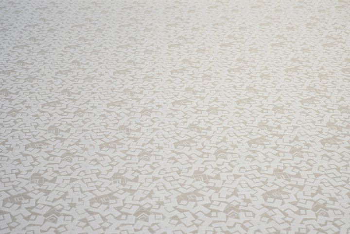 Жаккард (н) бежево-белый принт - итальянские ткани Тессутидея арт. 16-0522