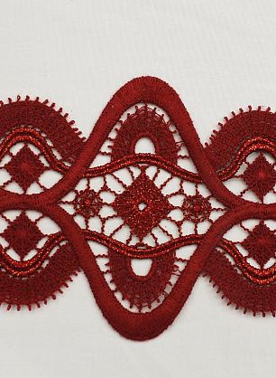 Кружево с люрексом (о) бордовое ш-9см - в интернет-магазине тканей Тессутидея арт. 03-7128