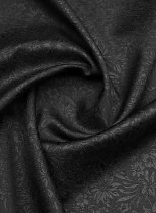 Жаккард (н) черный цветочный рисунок на черном  - в интернет-магазине тканей Тессутидея арт. 05-4787