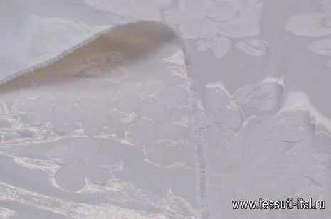 Органза с люрексом (о) белый цветочный орнамент на белом Armani - итальянские ткани Тессутидея арт. 03-5555