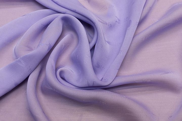 Шифон (о) силуэты на светло-сиреневом в стиле Fendi - итальянские ткани Тессутидея арт. 02-8827