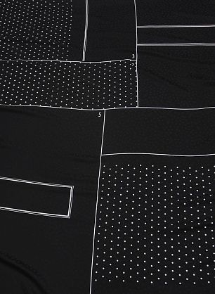 Шелк дама купон-детали (н) черно-белый с логотипом - в интернет-магазине тканей Тессутидея арт. 10-4586