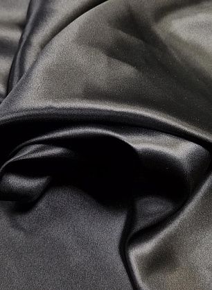 Шелк кади стрейч (о) черный - в интернет-магазине тканей Тессутидея арт. 10-2444