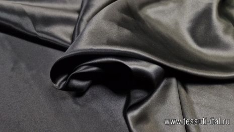 Шелк кади стрейч (о) черный - итальянские ткани Тессутидея арт. 10-2444