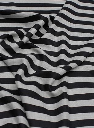 Плательная вискоза (н) серо-черная полоска - в интернет-магазине тканей Тессутидея арт. 01-7172