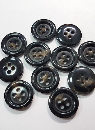 Пуговица пластик 4 прокола d-22мм бежево-коричневая - итальянские ткани Тессутидея F-5636