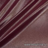 Плательная с люрексом (н) черно-серебряная полоска на бордовом - итальянские ткани Тессутидея арт. 03-6652