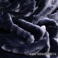 Мех искусственный на трикотажной основе (о) черный - итальянские ткани Тессутидея арт. 06-0121
