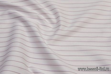 Сорочечная (н) бело-фиолетовая полоска  - итальянские ткани Тессутидея арт. 01-6144