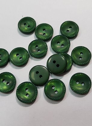 Пуговица пластик 2 прокола d-12мм зеленая - в интернет-магазине тканей Тессутидея арт. F-5438