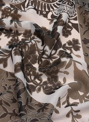 Батист (н) хаки-черно-белый рисунок - в интернет-магазине тканей Тессутидея арт. 01-6960