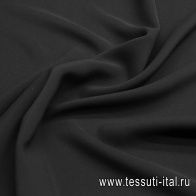 Плательная кади шелк с вискозой (о) черная - итальянские ткани Тессутидея арт. 10-3378