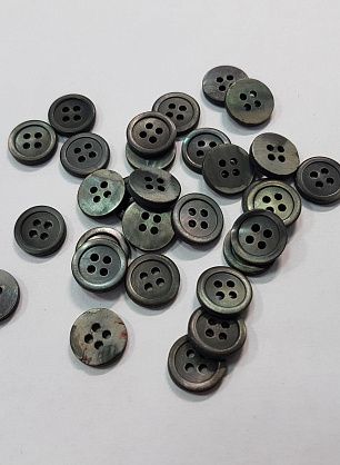 Пуговица ракушка 4 прокола d-10мм серо-зеленая - в интернет-магазине тканей Тессутидея арт. F-5320