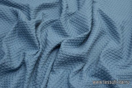 Жаккард стрейч (о) светло-сине-серый - итальянские ткани Тессутидея арт. 01-5543
