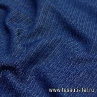 Хлопок костюмный (о) сине-белый меланж  - итальянские ткани Тессутидея арт. 01-5891