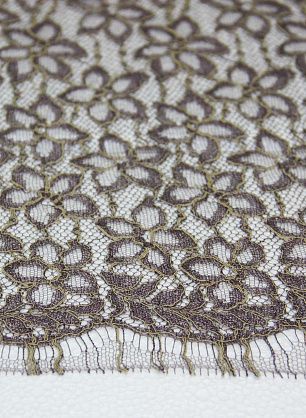 Кружево (н) желто-коричневое ш-85см Solstiss - в интернет-магазине тканей Тессутидея арт. 03-3269