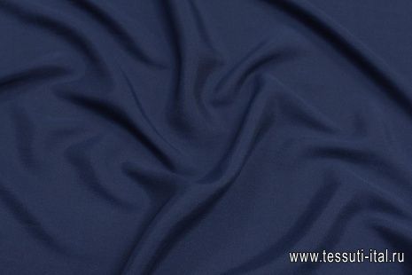 Шелк атлас стрейч (о) темно-синий - итальянские ткани Тессутидея арт. 10-2327
