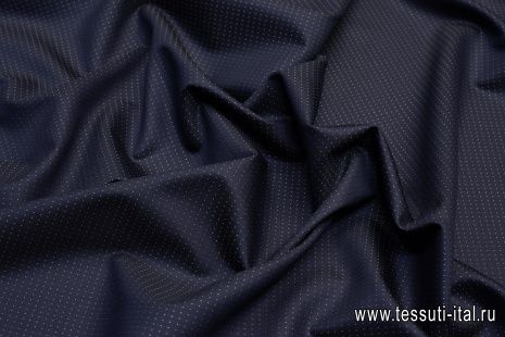 Костюмная (н) белая стилизованная полоска на темно-синем - итальянские ткани Тессутидея арт. 05-3399
