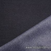 Пальтовая кашемир дабл двухслойная (о) синяя/темно-синяя - итальянские ткани Тессутидея арт. 09-2159