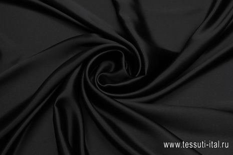 Шелк атлас (о) черный - итальянские ткани Тессутидея арт. 10-3479