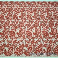 Кружевное полотно (н) красное ш-90см Jean Bracq - итальянские ткани Тессутидея арт. 03-5322