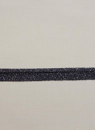 Тесьма трикотажная с люрексом (о) темно-синяя ш-1,5см - в интернет-магазине тканей Тессутидея арт. F-6199