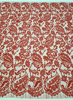 Кружевное полотно (н) красное ш-90см Jean Bracq - в интернет-магазине тканей Тессутидея арт. 03-5322