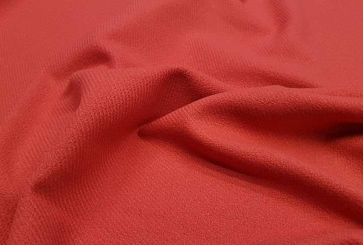 Плательная фактурная стрейч (о) темно-коралловая - итальянские ткани Тессутидея арт. 17-0905